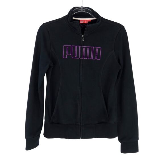 Puma Black Purple Zipper Sweatshirt Medium - Picture 1 of 7